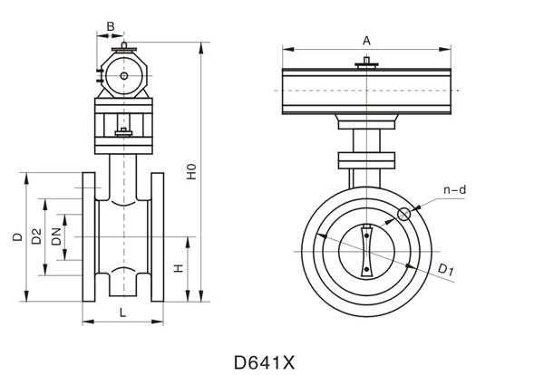 D641X气动法兰软密封蝶阀(图2)