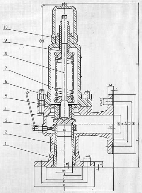 A41H弹簧微启封闭式安全阀(图2)