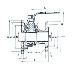 FQ41F46衬氟放料球阀(图2)