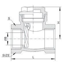 H14W/X黄铜止回阀(图2)