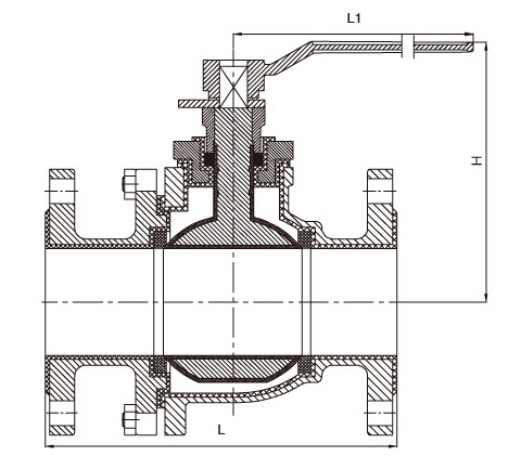 Q41F46衬氟球阀(图2)
