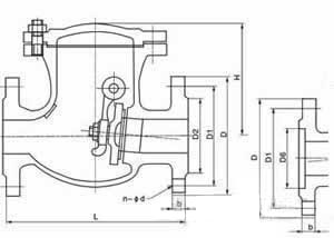 H44N天然气旋启式止回阀(图2) H44N天然气旋启式止回阀(图2)