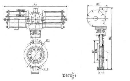 气动法兰硬密封蝶阀D643H-16P 气动法兰硬密封蝶阀D643H-16P