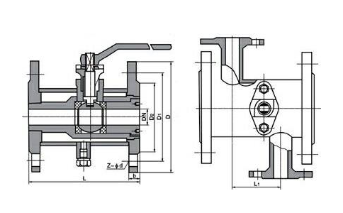 夹套保温法兰球阀BQ41F-16P尺寸结构图解