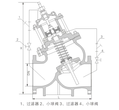 活塞式多功能水泵控制阀JD745X(DS201X)结构示意图